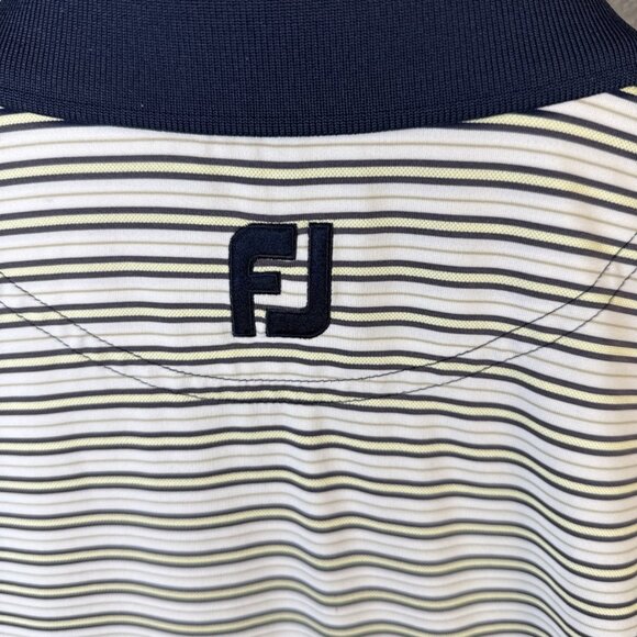 Footjoy Polo Shirt Mens Size L Striped Stretchy Polyester Golf FJ Tennis Beach - Picture 10 of 11